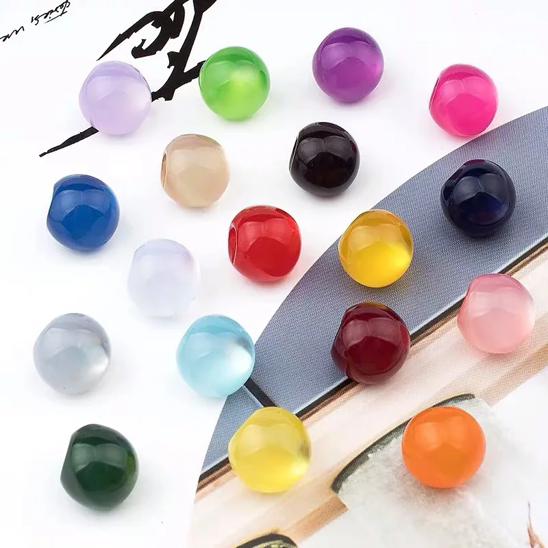 Imitation Jade Pearl Buttons 10/11.5mm Round Resin Cheongsam Buttons Sewing Scrapbooking Garment DIY Shirt Clothing Decoration