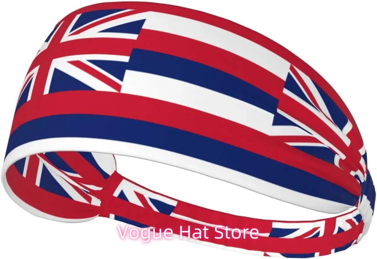 

Эластичная повязка на голову для упражнений с флагом Гавайев — мужская повязка для волос унисекс для активного образа жизни ﻿ , Черный, FD-12157