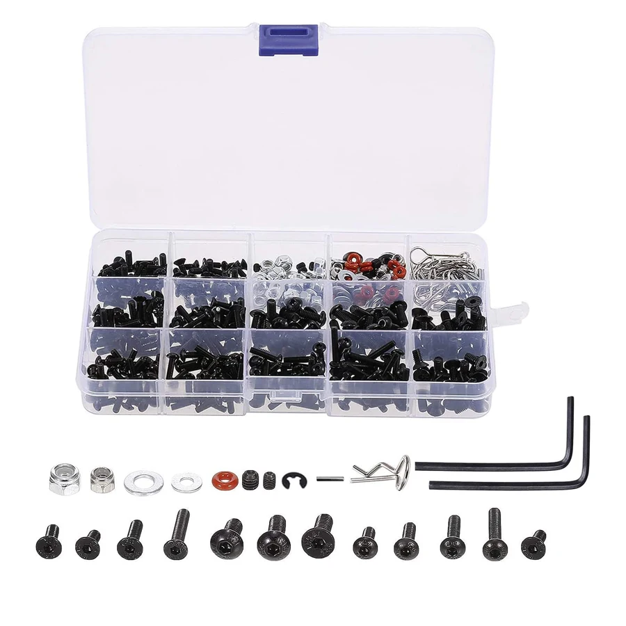 522PCS  Universal RC Screw Kits Parts Sets hardware fasteners for Traxxas/Arrma/Redcat/Axial/Tamiya/HPI 1/8 1/10 1/12 1/14 1/18