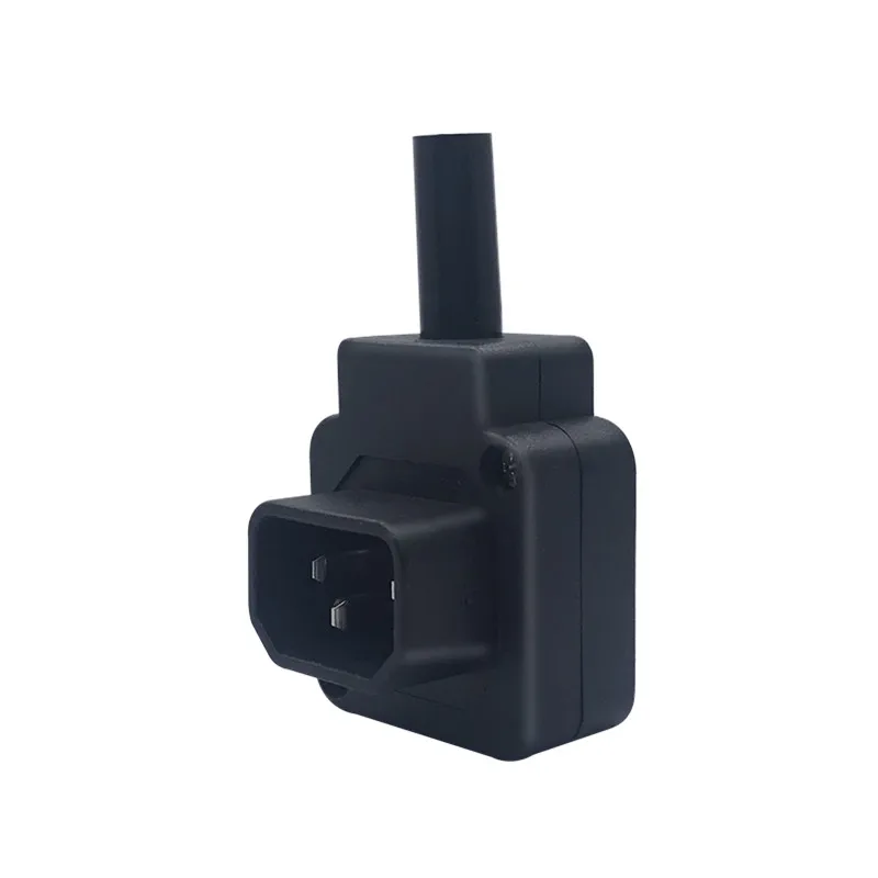 C13ข้อศอกสีดำ C14 PDU UPS สายไฟปลั๊กไฟประกอบติดตั้งขั้วต่อ IEC เต้าเสียบสายไฟอินไลน์1ชิ้น