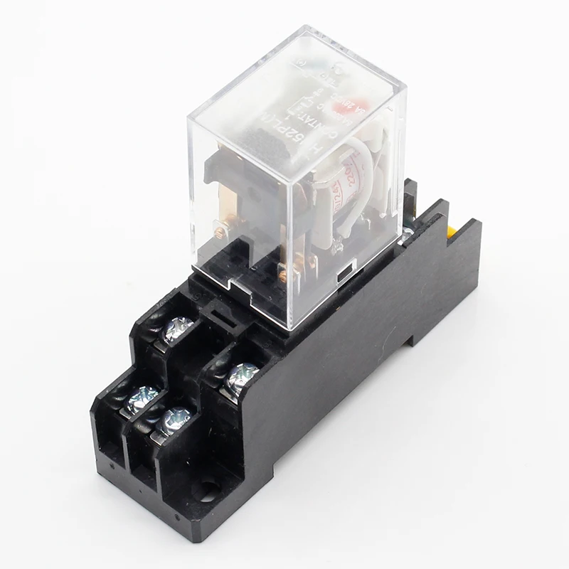 1pcs MY2P HH52P MY2NJ relay 220V AC coil high quality general purpose DPDT micro mini relay with socket base holder