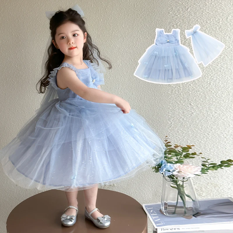 

Baby Girl Stage Performance Dress Girl Birthday Dress Little Child Party Skirt Princess Dress Baby Flower Girl Dresses Size 2-9Y