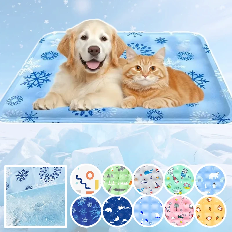 

Summer Pet Cooling Mat Ice Gel Self Added Water Portable Durable Dog Cat Sleeping Pad Cooling Blanket Cold Bed for Small Big Pet