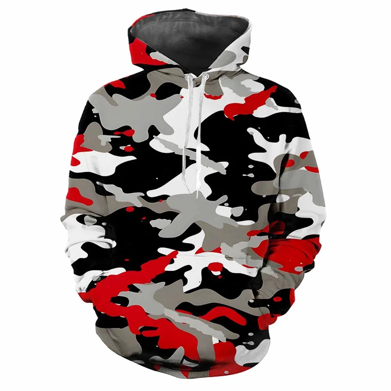 Jungle Camouflage 3D Printed Hoodie Four Seasons Men\'s Street Loose Sports Shirt Casual Outdoor Sports Top Long Sleeve Hoodie