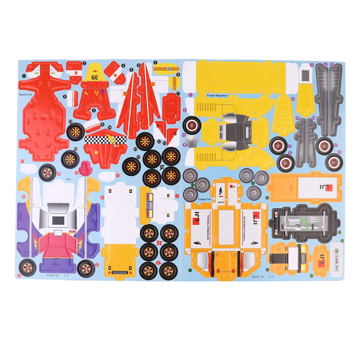 8 Pcs Paper Puzzle 3D Puzzles for Children Three-dimensional Car Model Kids Boy