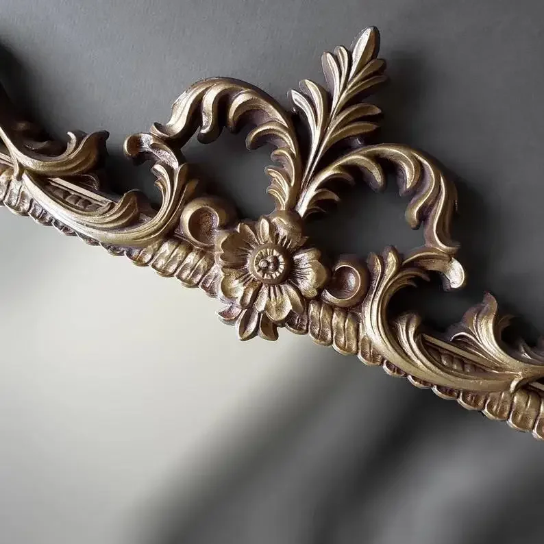French makeup mirror square dresser mirror light luxury advanced craftsmanship wall hanging retro mirror