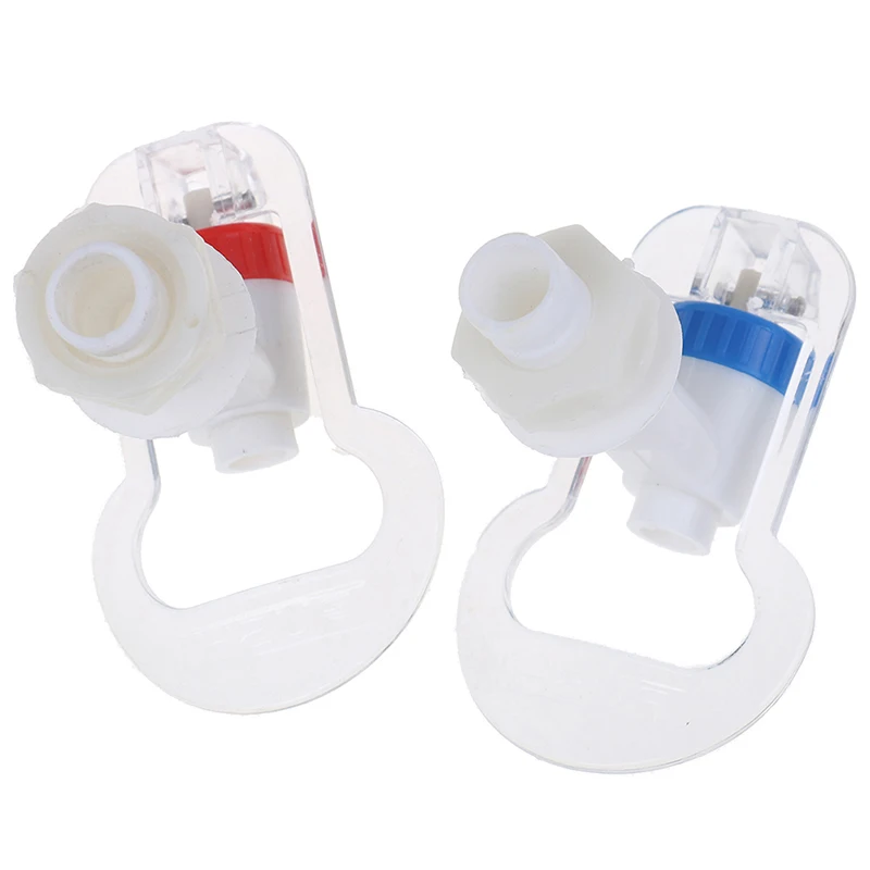 2 قطعة موزع المياه الأحمر الأزرق البلاستيك دفع استبدال صنبور المياه