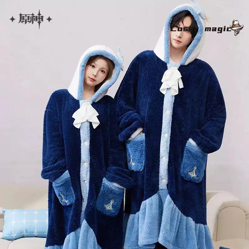 Neuvillette Pajamas Genshin Impact Official Original Neuvillette Theme Impression Series Home Sleeping Robe Eye Mask Gift view 2