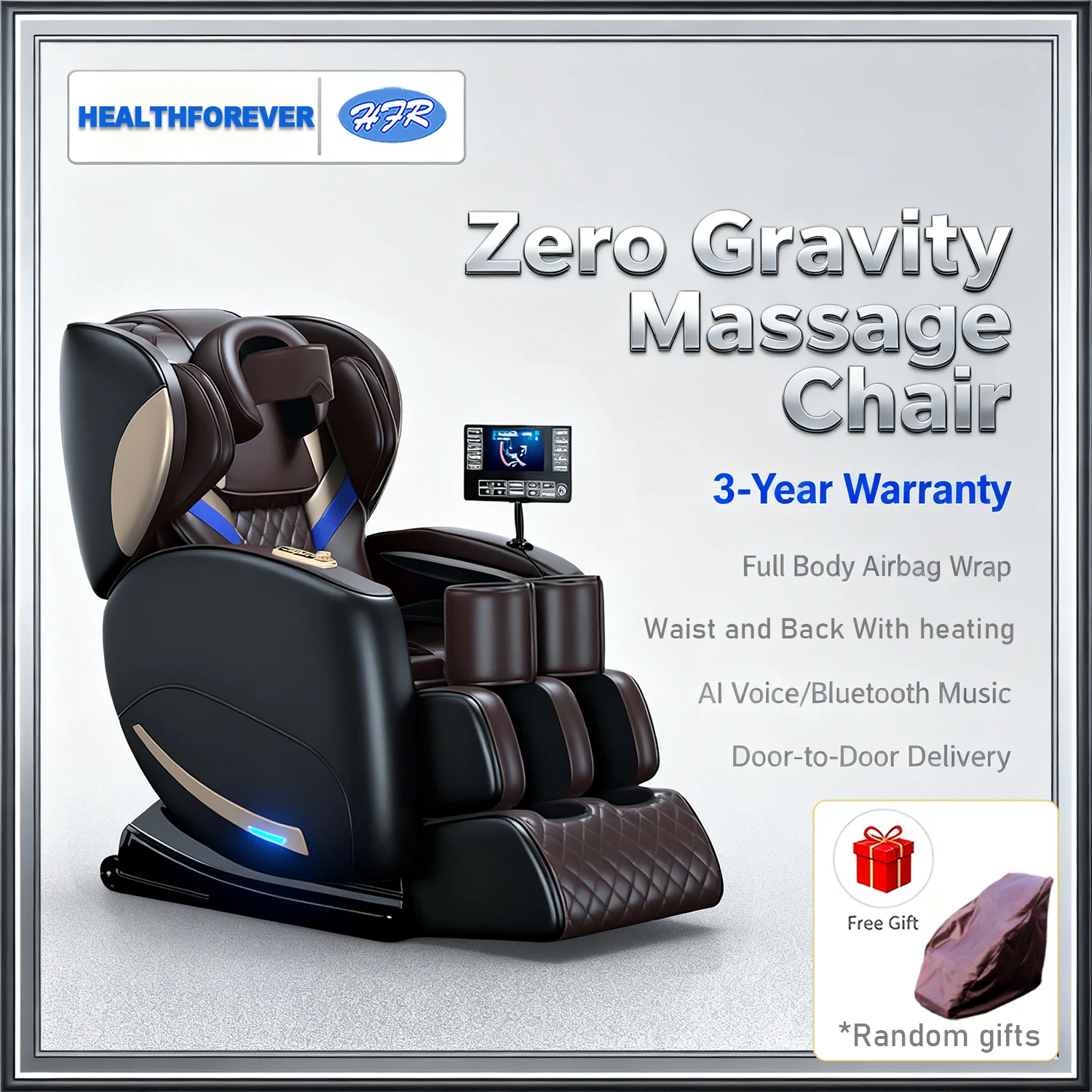 

Luxury Electric Leisure Massage Chair Zero Gravity Intelligent Full Body Multi-Function Bluetooth Music U-Shaped Pillow+Shortcut