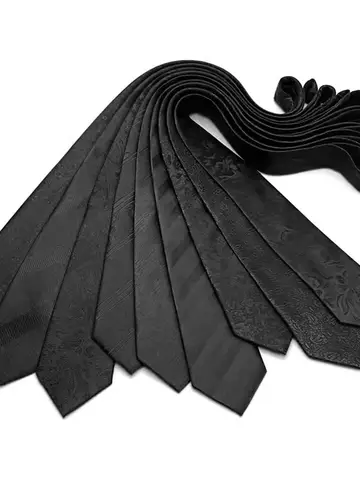 Luxury 8CM Mens Necktie Black Color Stripes Floral Plaid Ties For Man Groom Jacquard Woven Neck Tie For Business Wedding Party