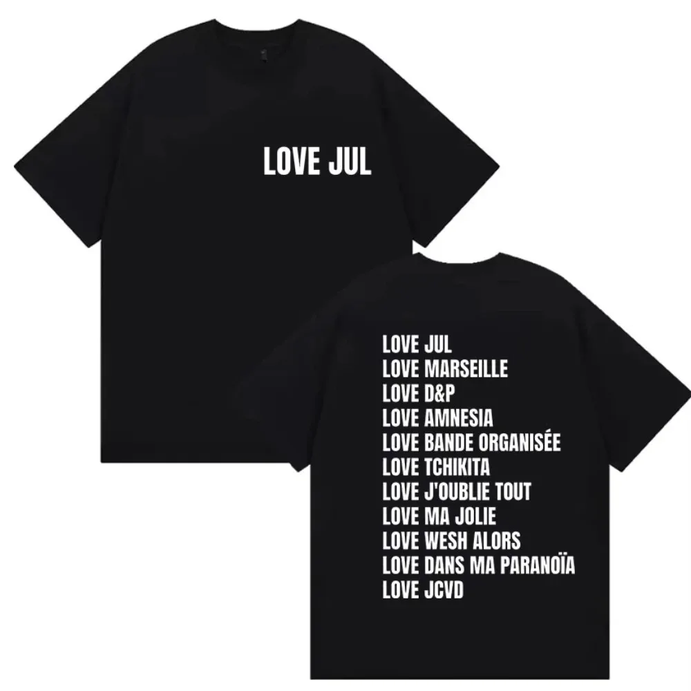 

Rapper 2025 Album Love Jul France Graphic Print T Shirts Men Women Vintage Fashion Short Sleeve Casual Oversized Cotton T-shirt