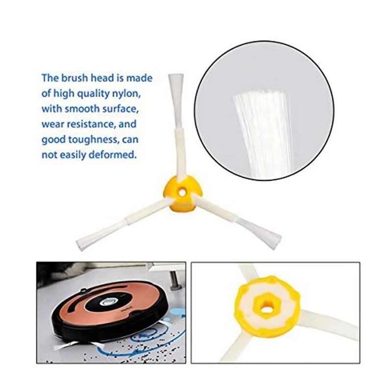 Трехсторонняя боковая щетка для робота Roomba, запасные части для пылесоса Roomba 500 600 700