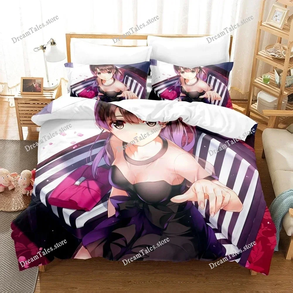 

3D Printed Anime Saekano Megumi Eriri Bedding Set Duvet Cover Bedroom Comforter Single Twin King _Size Quilt Cover Home Textiles