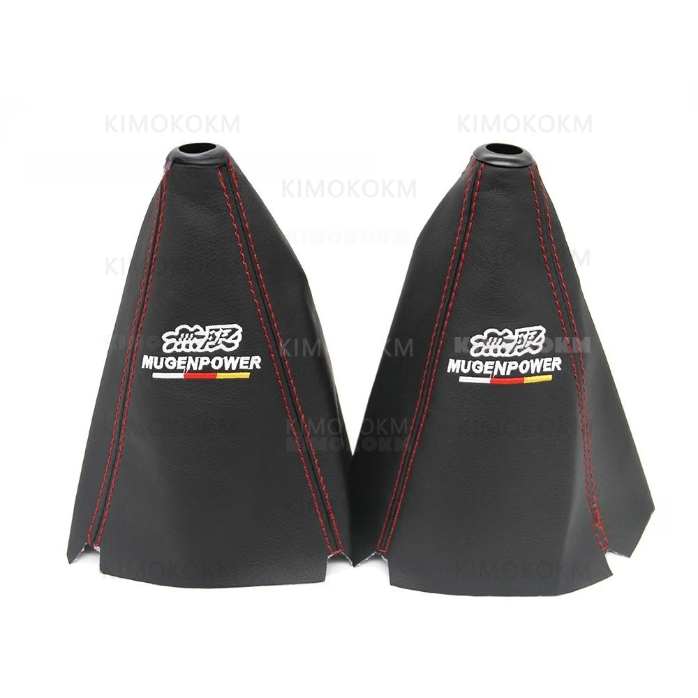 1PCS For Honda Mugen Power JDM Racing Style Red Stitch Car Manual Gear Shift Shifter Knob Collar Gaiter Gear Boot Dust Cover