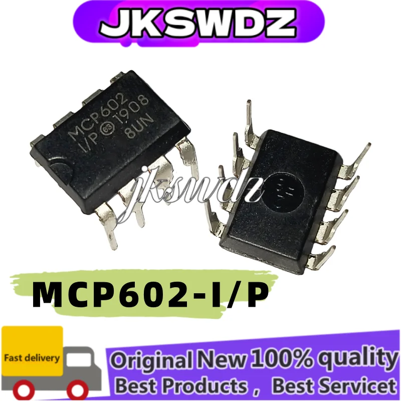 

10pcs MCP602-I/P MCP602 Amplifier, 2.8 MHZ, 2.3 V/us DIP-8, compatible with breadboard,