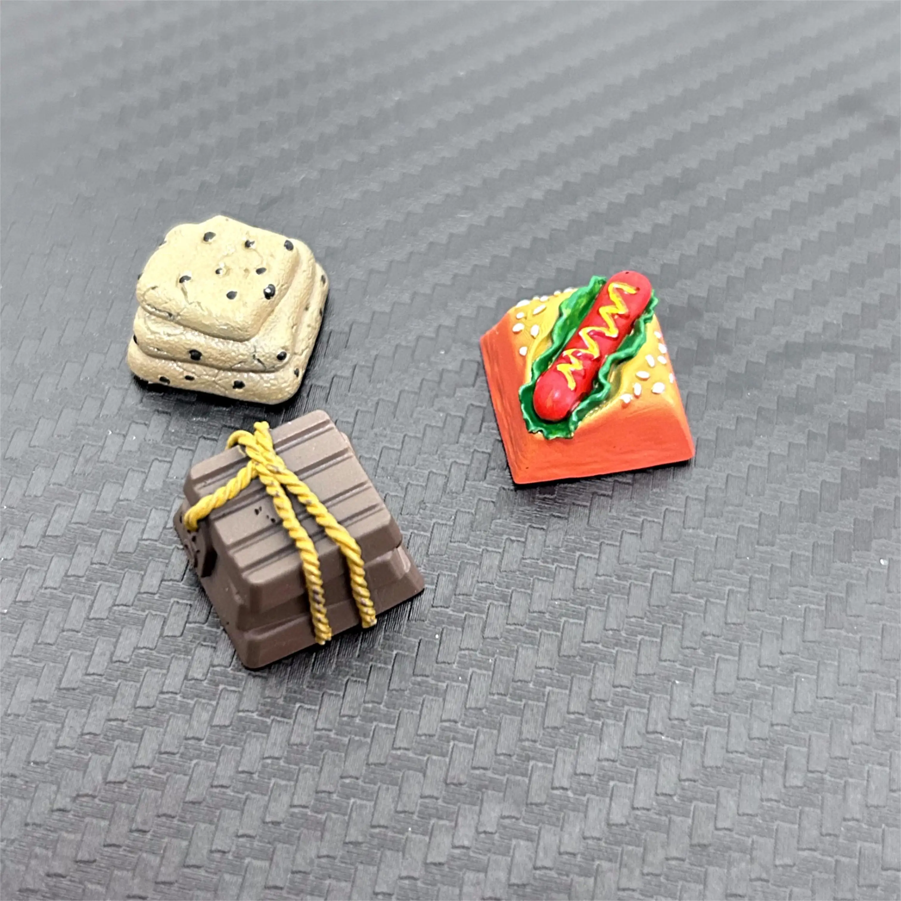 1 Piece Personalized Resin Food Theme Keycap Creative Hamburger Hot Dog Chocolate Customized Mechanical Keyboard Keycaps