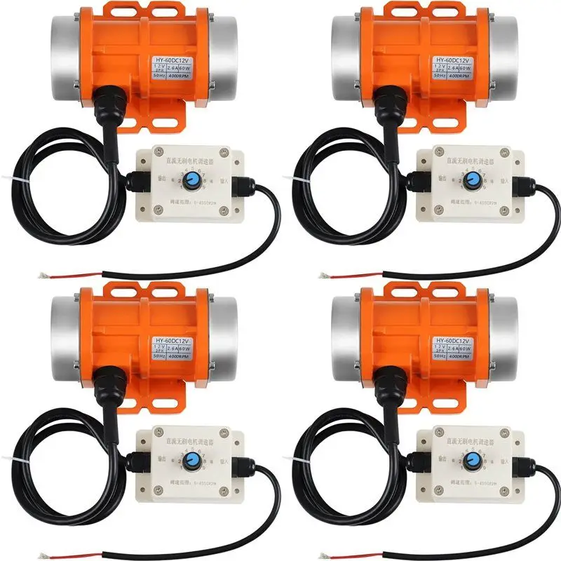 محرك هزاز A34R 4X لموزعة الملح والرمل وخلاط الخرسانة 4000 دورة في الدقيقة 60 وات DC12V علبة سبائك الألومنيوم هزاز الخرسانة #1