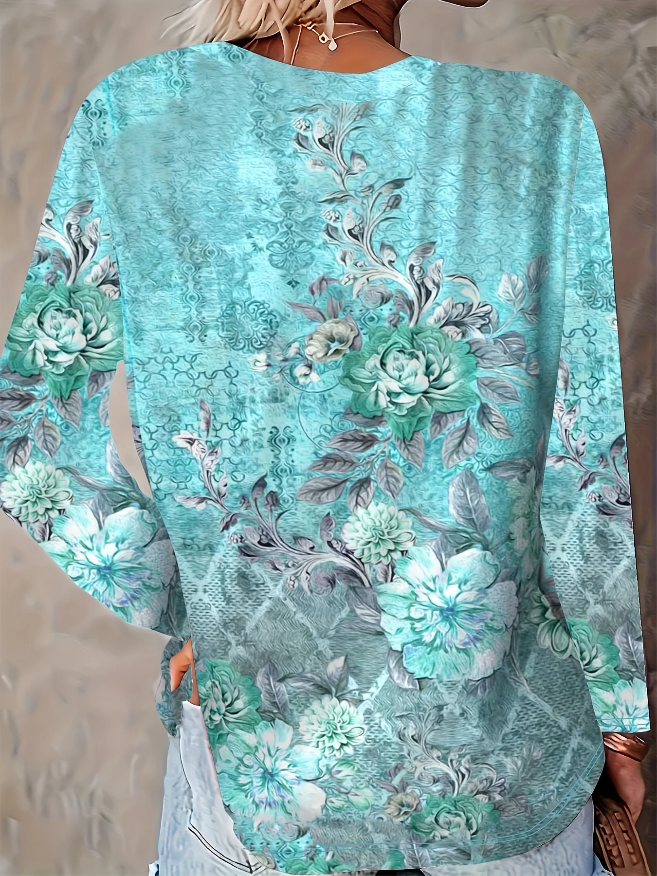 Plus Size - Plus Size - 2025 -Border European Women'S Wear Round Neck Long Sleeve Casual Loose Top Base T-Shirt