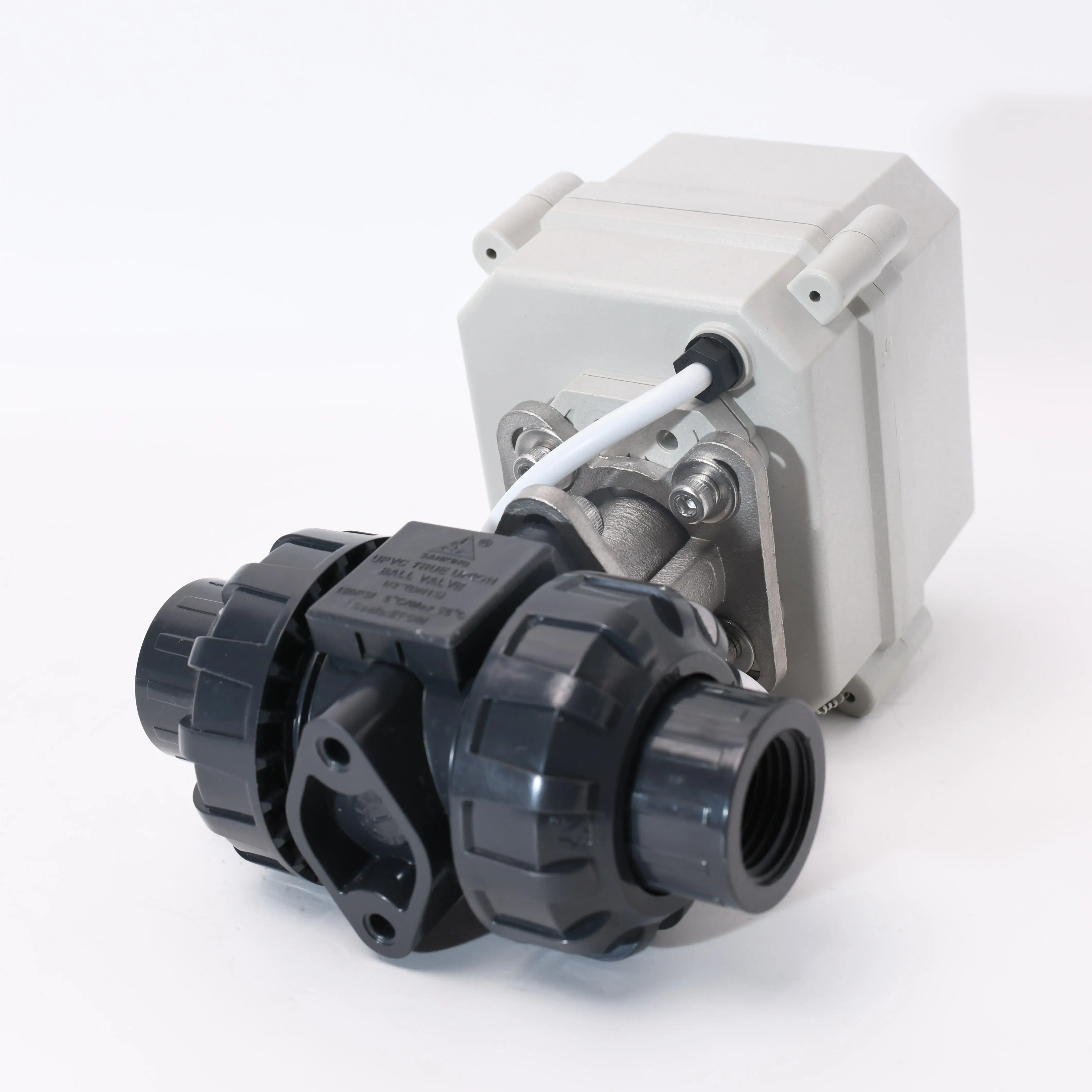 CR201 DN50 PVC Electric Motorized Water Control Flow Actuator Ball Valve Motor Operated Valve UPVC Valve