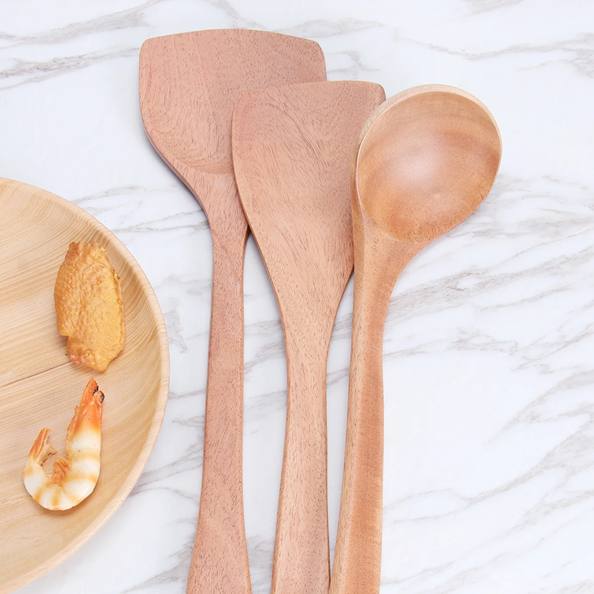 

3 Pcs Wood Spatula Set High Temp Resistant Easy Clean Long H Kitchen Utensils Baking Tools Pastry Accessories