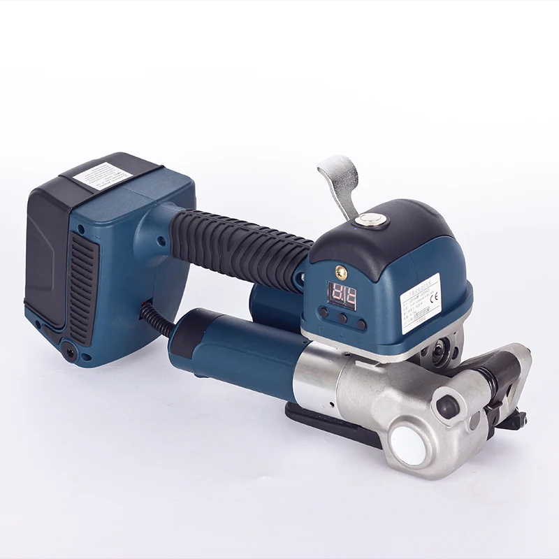 Herramienta de flejado alimentada por batería de fuerza de tensión 6000N, máquina de embalaje manual, bandas PET/PP de 13-19mm de ancho, herramienta de bandas