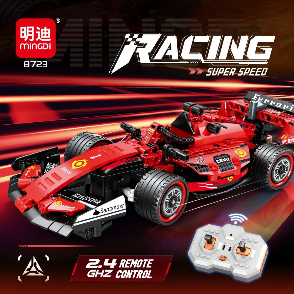 Technical Remote Control F1 Formula Sport Car Building Blocks Power Racing Supercar Bricks Mode Toy for Kids Model Gift