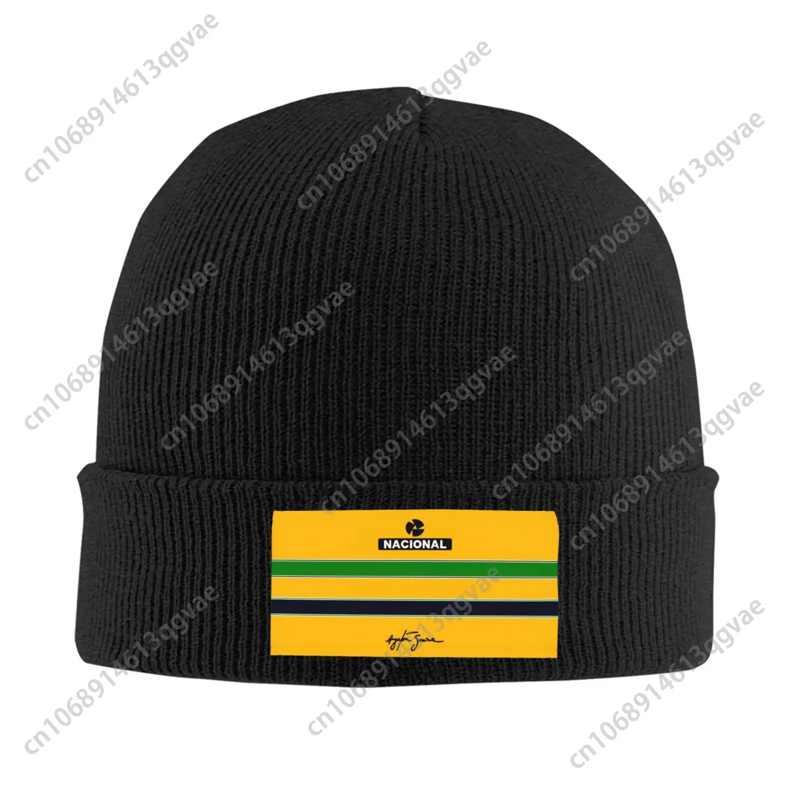 

Brazilian Racing Ayrton Senna Knitted Hat Winter Beanie Hats Men Warm Knit Cuff Beanie Skull Caps for Adult Women Lightweight
