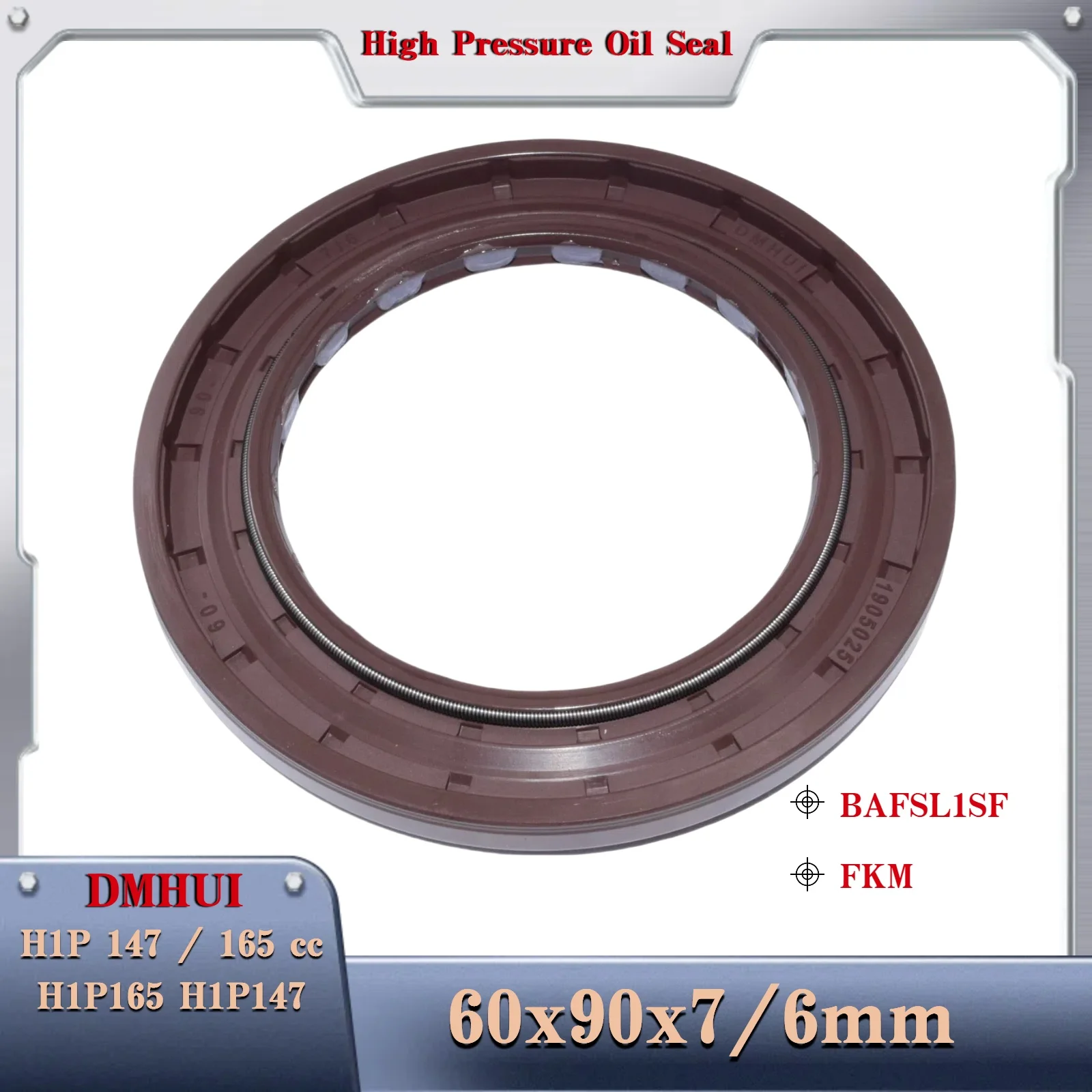 60X90X7/6 FOR Sauer Danfoss H1P147/165 Shaft oil seal  BAFSL1SF/FKM DMHUI Hydraulic Pump/Motor Rotary Shaft Sealing 60x90x7/6