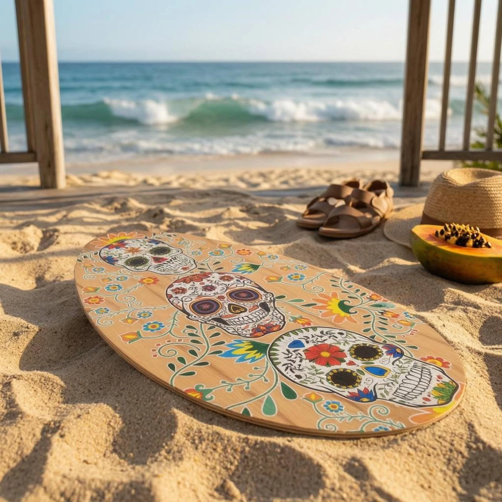 

Stand up Paddle Board Colorful Paddle Board Wooden Surfboard Decorative Water Sport Gear Non-Slip Deck