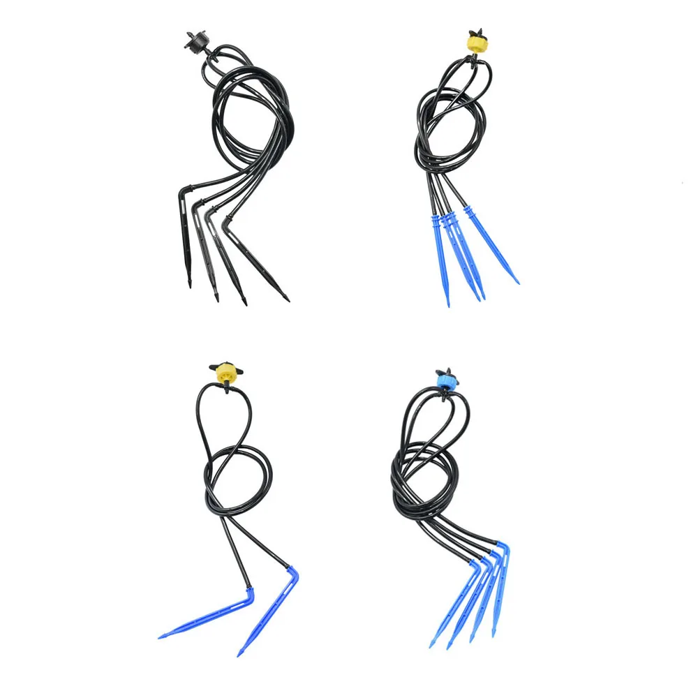 Cieplarnianych doniczkowe zakrzywiona strzałka nawadniania kropelkowego zestaw 2L4L8L wyrównanie ciśnienia Dripper 3/5mm 4-way 2-way złącze węża