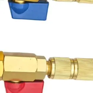Brass Valve Core Tool Set for R134a Air Conditioning Systems Quick Install Remove Without Evacuation 16.5x12.3x3cm