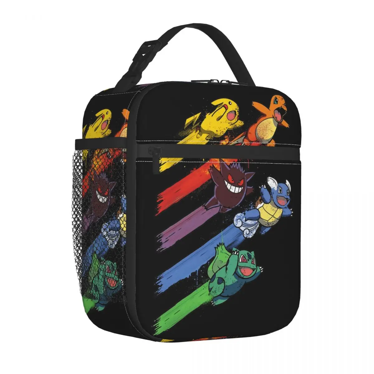 Pokemon Pikachu Insulated Lunch Bags Cooler Bag Reusable Cartoon Portable Lunch Box Tote for Men Women College Travel