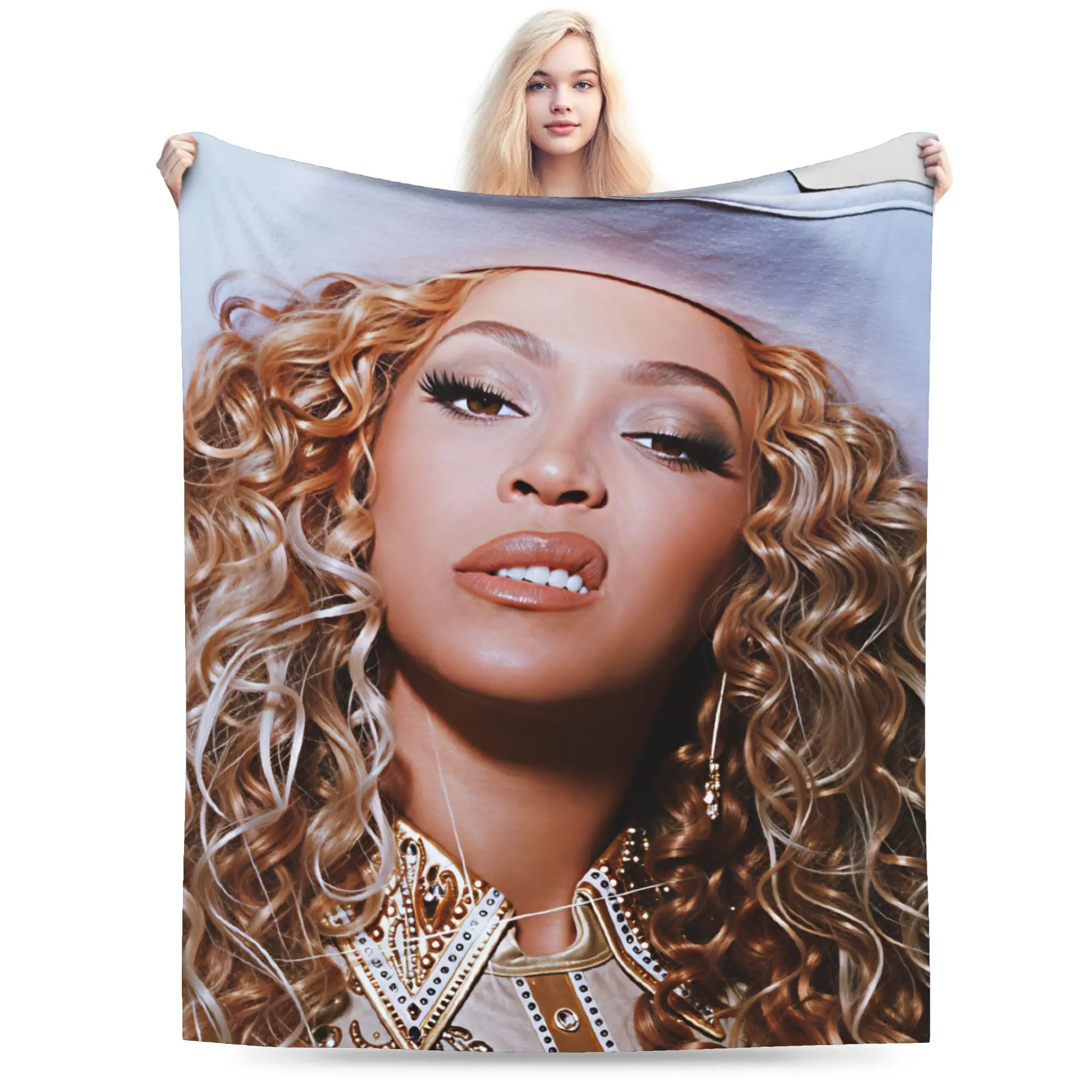 Pop Music Beyonce  Soft Warm Blanket  Girls Boys Plush Throw Blanket Comfortable Bedroom Flannel Bedspread Sofa Bed Cover
