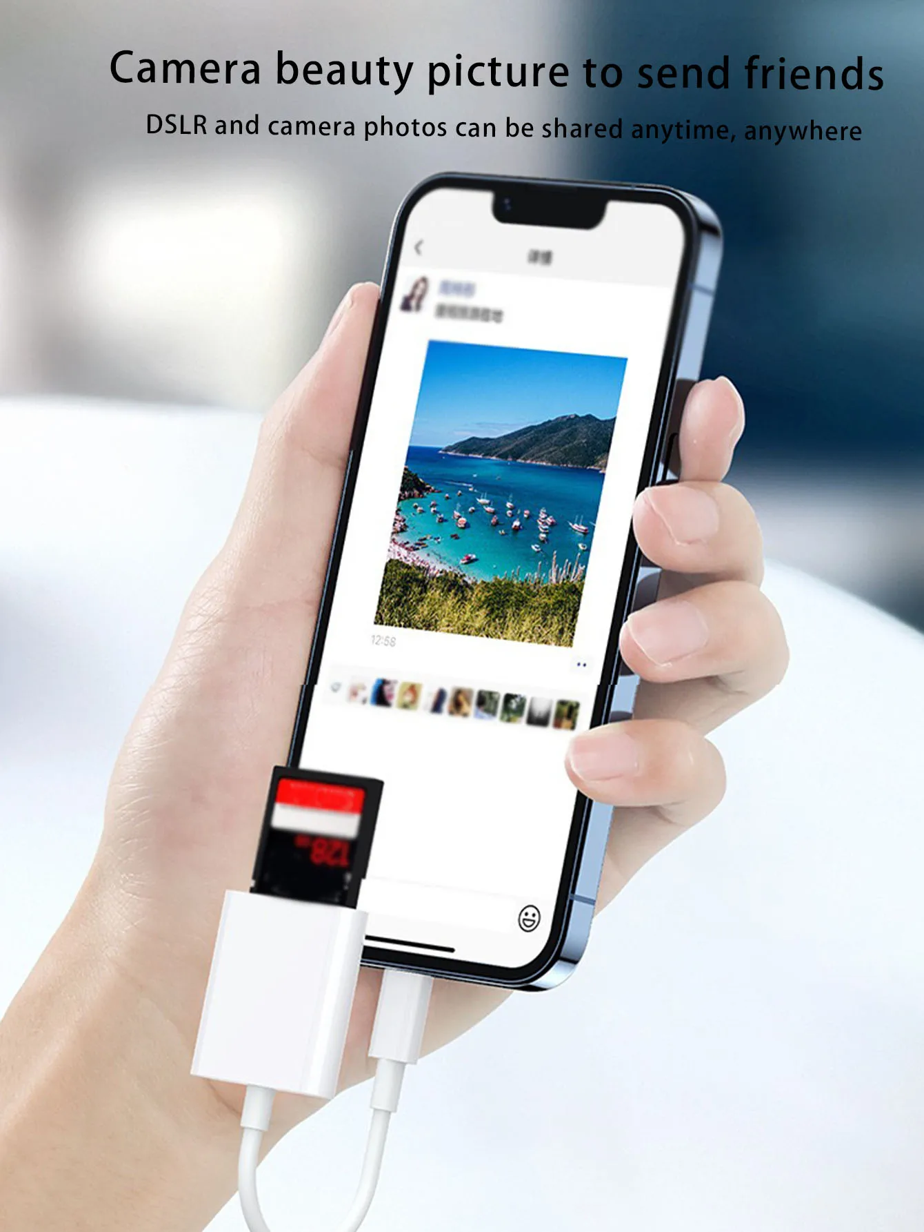 Single-wire 2-in-1 multi-function card reader, high transmission, durable, suitable for Apple interface card reader