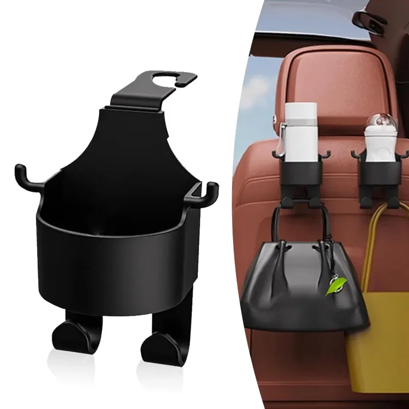 

Крючок для спинки автомобильного сиденья, многофункциональный крючок для хранения в салоне автомобиля, держатель для стакана с водой, прочный и прочный, подходит для спинки сиденья