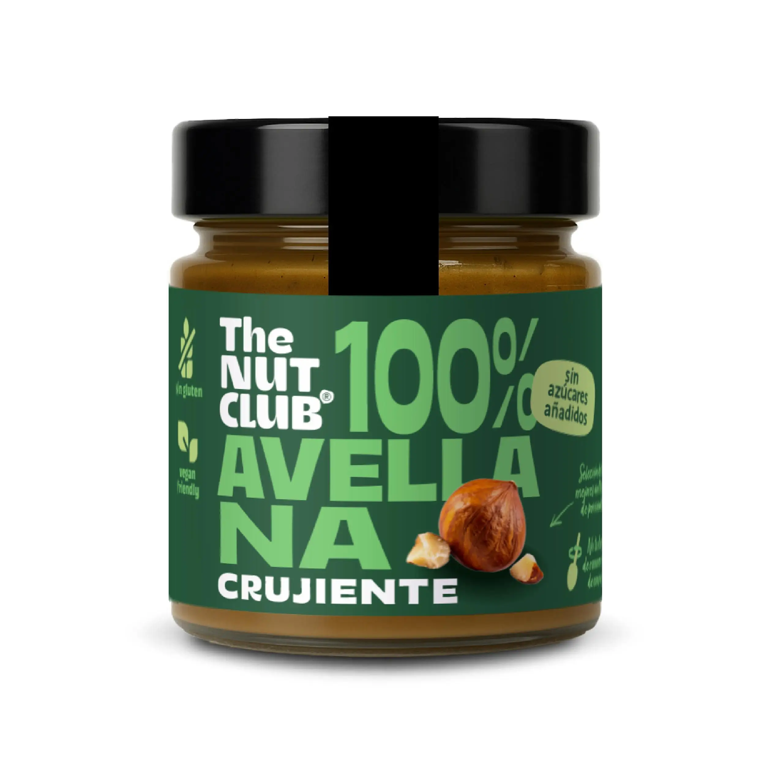 The Nut Club Crema de avellanas crujiente, sin gluten,  vegana, sin azúcares añadidos. 180g  The Nut Club