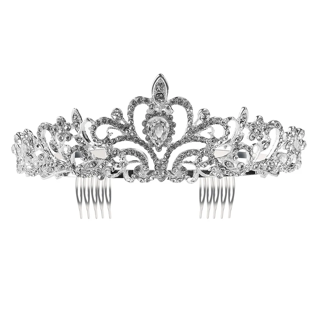 

Bridal Crown Headband Silver Alloy Crystal Rhinestone Wedding Tiara for Dances Performances Special Occasions Crown Headband