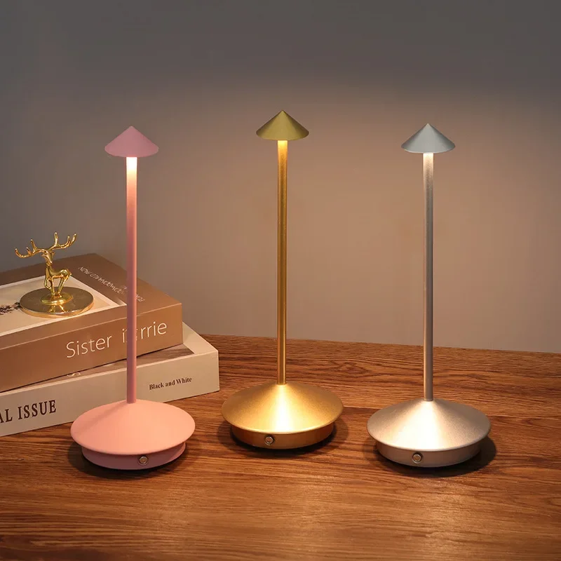 Type-C Rechargeable Table Lamp Creative Dining Touch Led Hotel Bar Coffee Pina Table Lamp Lampada Da Tavolo Decorative Desk Lamp