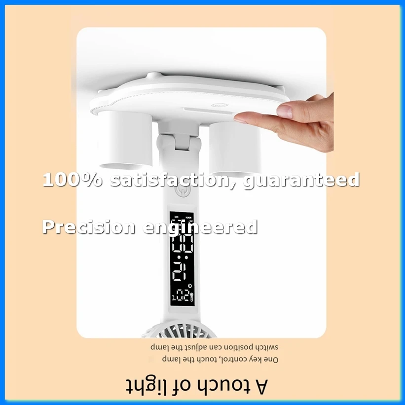 ●Rechargeable Table Lamp for Study, Desk Lamp Reading Light Led Table Light with Fan, Led Clock Dispaly Reading Lamp-A57M