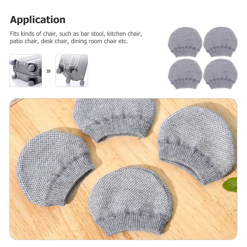 4 Pcs 트롤리 케이스 휠 커버 의자 다리 바닥 보호기 패드 가구 피트 양말 패브릭 테이블 Polyetser Anti Slip
