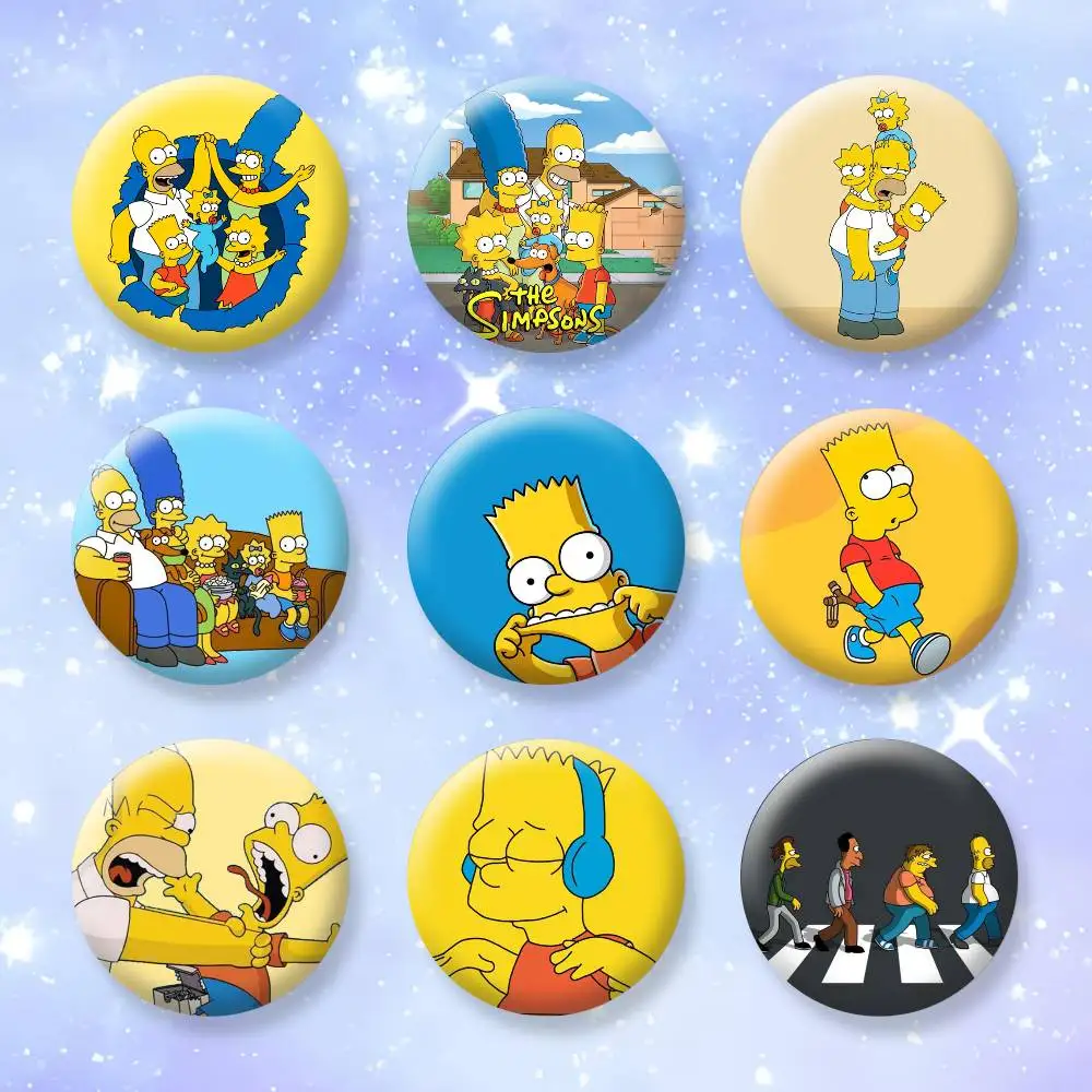

Happy S-SimpsonS Brooches Cartoon Badge Pins Backpack Hat Accessories Friend Gift