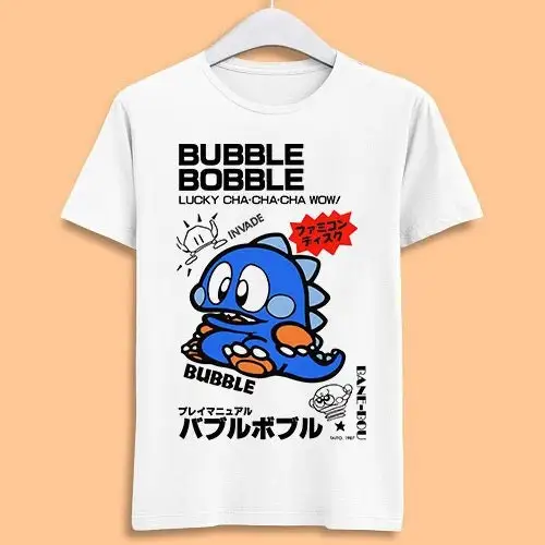 Bubble Bobble Japanese Poster Famicom Cool Cult Movie Music Fashion Top T Shirt 7055