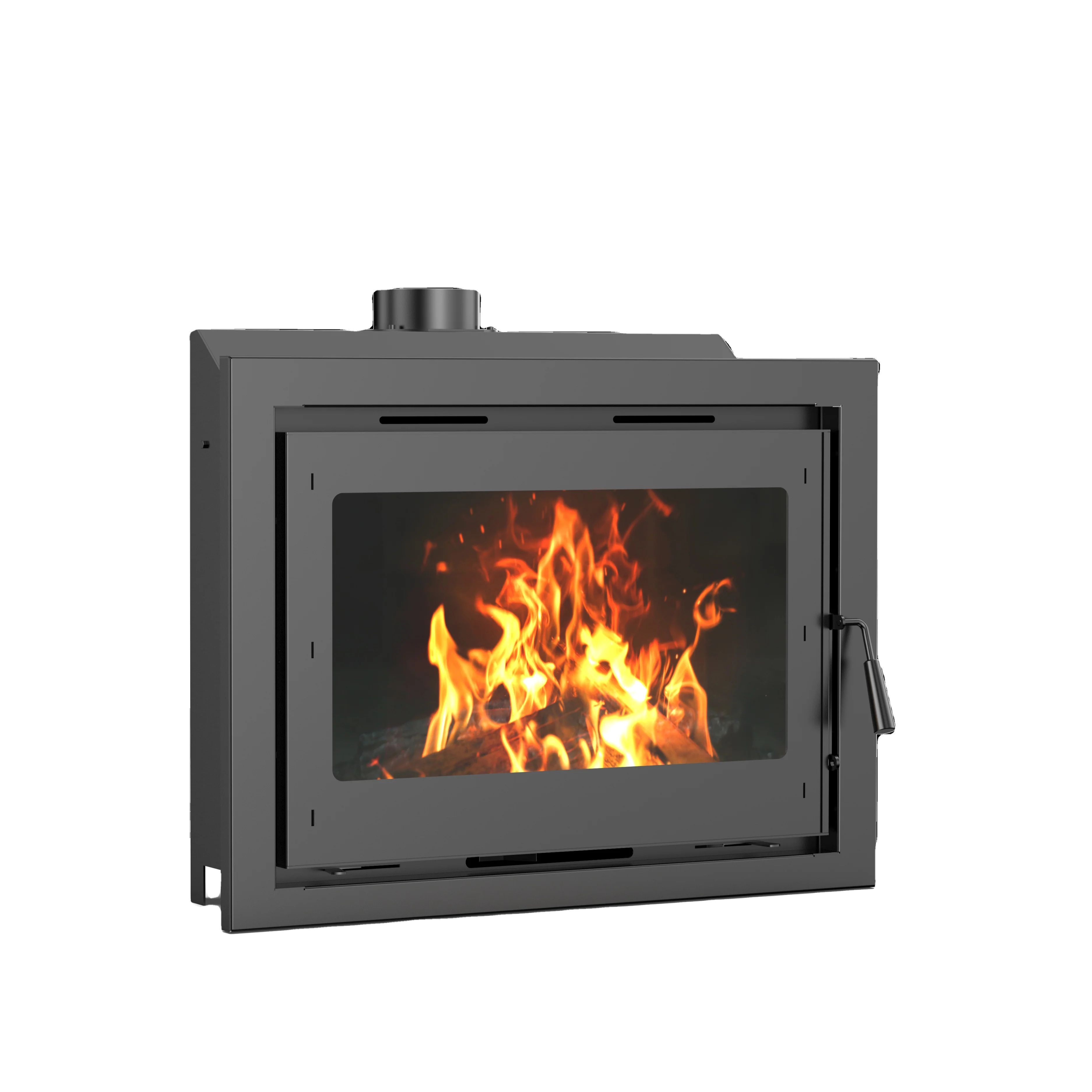 R1803A Hot Selling European Design Wood Burning Fireplace Insert Indoor Steel Plate Wood Fireplace Wood Stoves