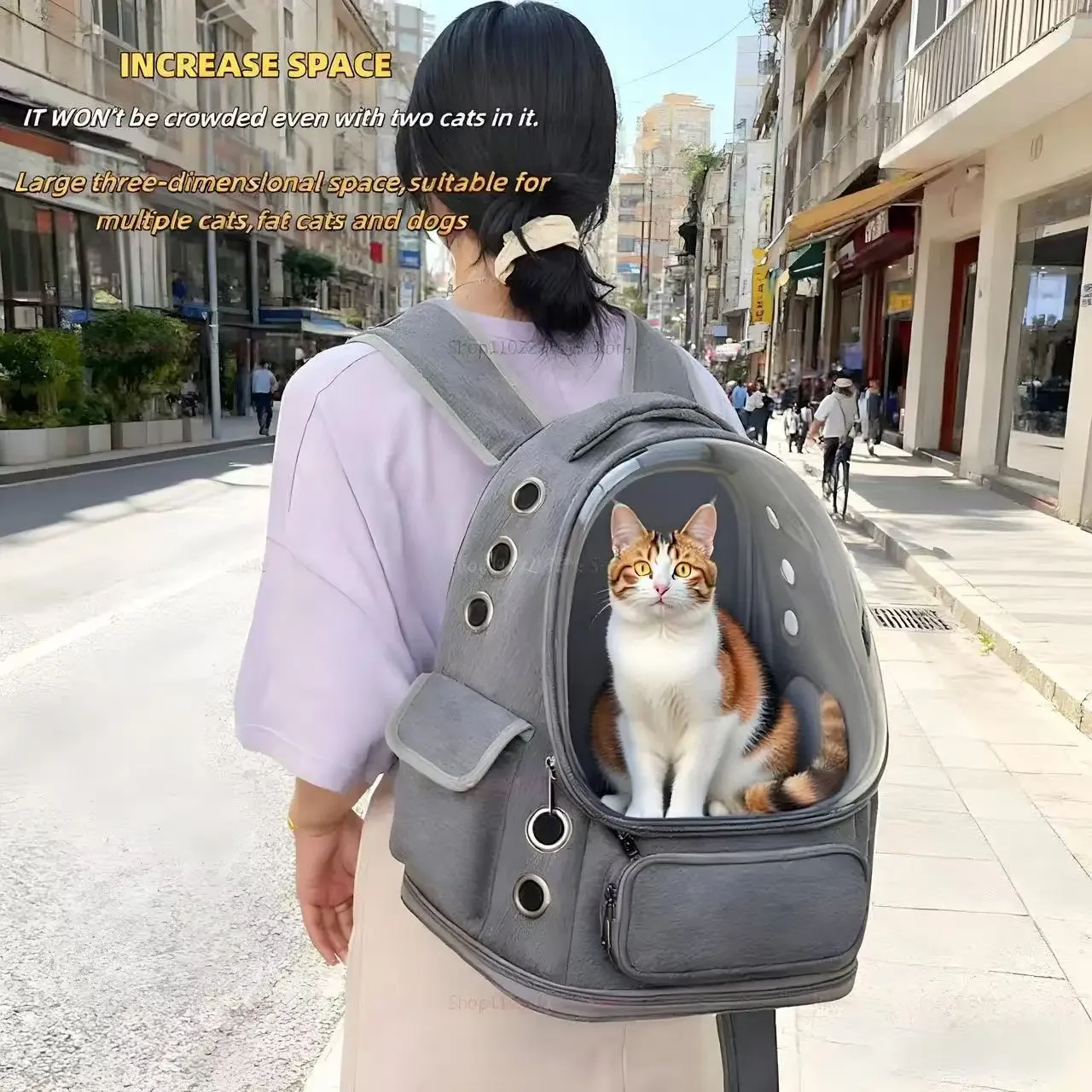 Cat Backpack Carrier for Cats and Small Dogs Breathable Cat Bubble Backpack Pet Travel Carrier for Hiking Camping Outdoor(Green)