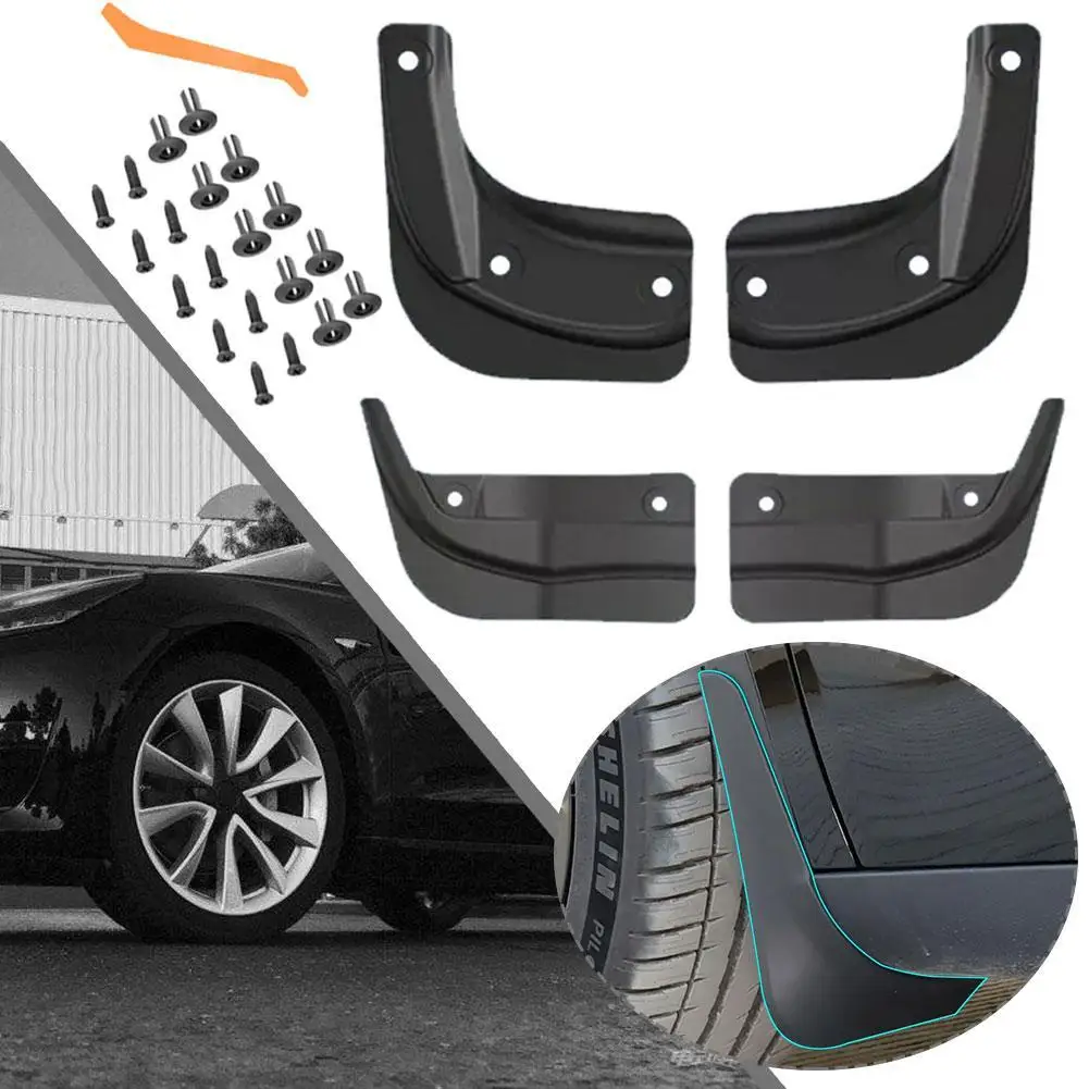 4PCS/set For Tesla Highland 2024 Mudflaps Mud Flaps Splash Guards Front Rear Protector Car Accessories