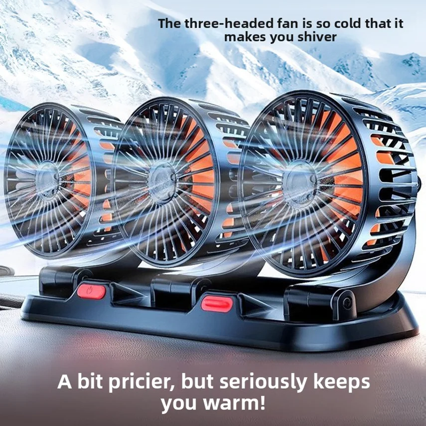 

Car Fan 24v For Large Trucks 12v For Small Vans, Powerful Cooling Dual-head Usb Car Electric Fan