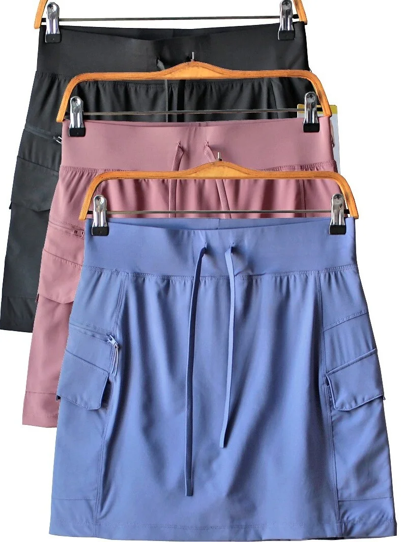 

Women's Golf Skirt Workwear Tennis Qui Dry Elastic Anti-Light ort Skirt Pants Straight Leg ort Length Polyester Fiber