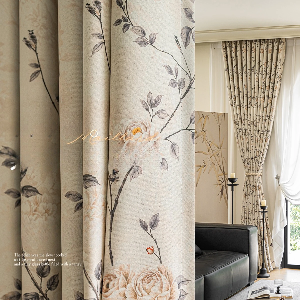 

Classic Chinese Style Classical New Chinese Style High-precision Printed Living Room High-end Light Luxury Curtains