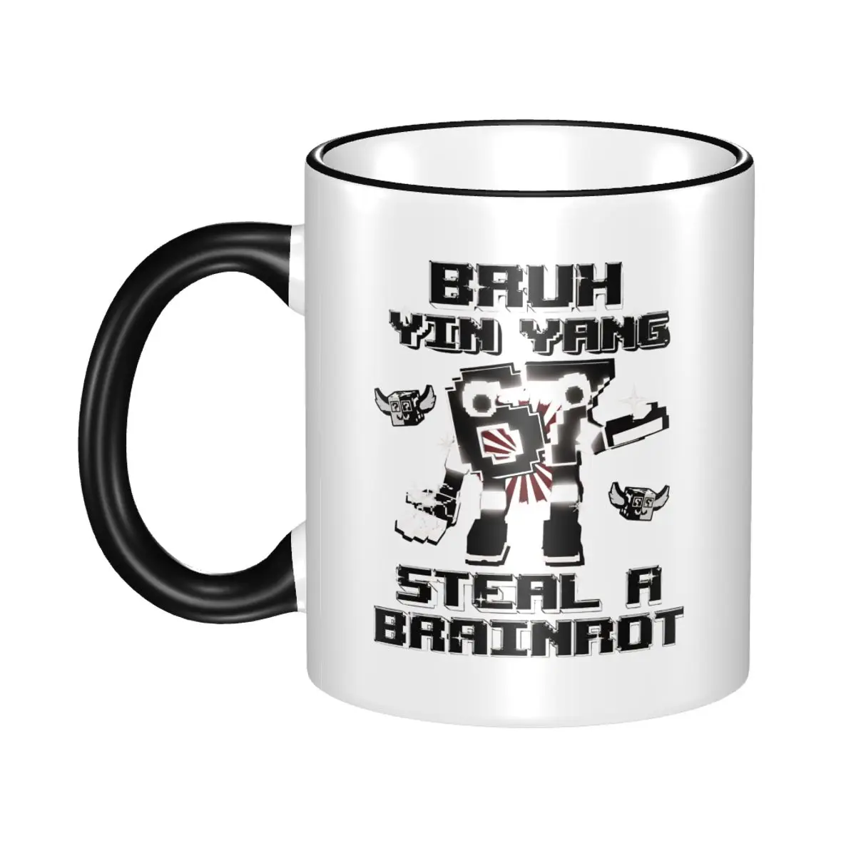 

Bruh Yin Yang 67 Six Seven 6-7 Funny Brainrot Steal A Brainrot Mugs Kawaii Tea Cup Gifts For Kids Adult