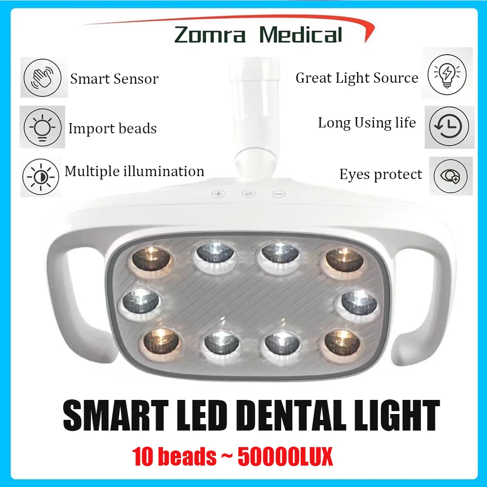 

LED Dental Sensor Light 50000Lux Shadowless Oral Operation Lamp Universal for Examination Chair Dental Repair Lighting
